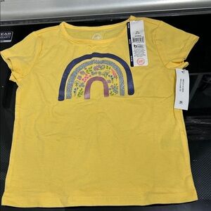Girls xs 4/5 4-5 rainbow new nwt casual tee tshirt top sparkle glitter flowers